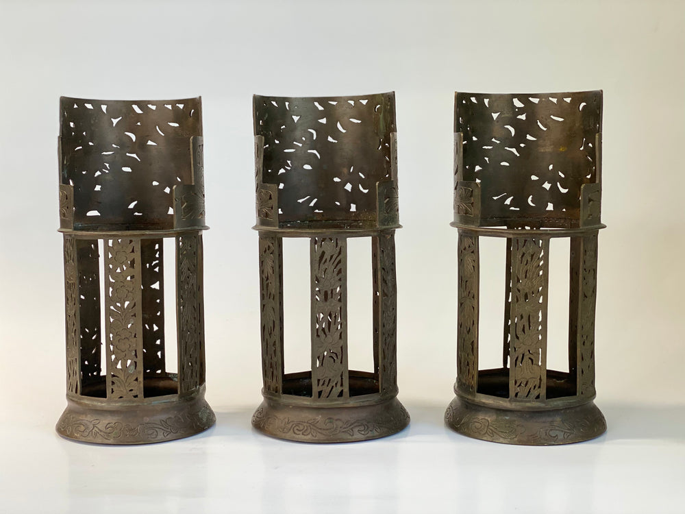 Antique Bronze Candle Holders