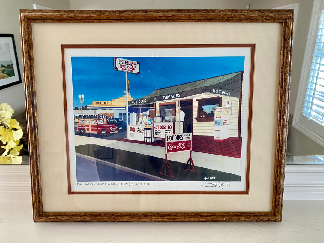 Iconic LA: Framed Pinks Hot Dogs Illustration