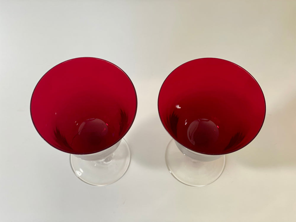 Ruby Red Goblet Pair